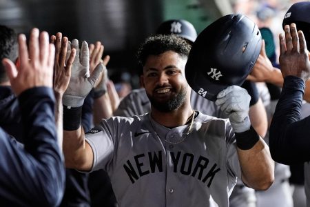 Jasson Dominguez Hits 3 Homers to Lead the Yankees Past the Athletics 10-2
