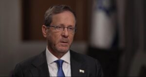 Israel’s president says it’s “about time that everybody tells Iran, ‘Guys, we’re fed up,'” as he lays out goals for war