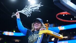 UCLA women’s basketball coach talks historic 1st NCAA title, advice from John Wooden