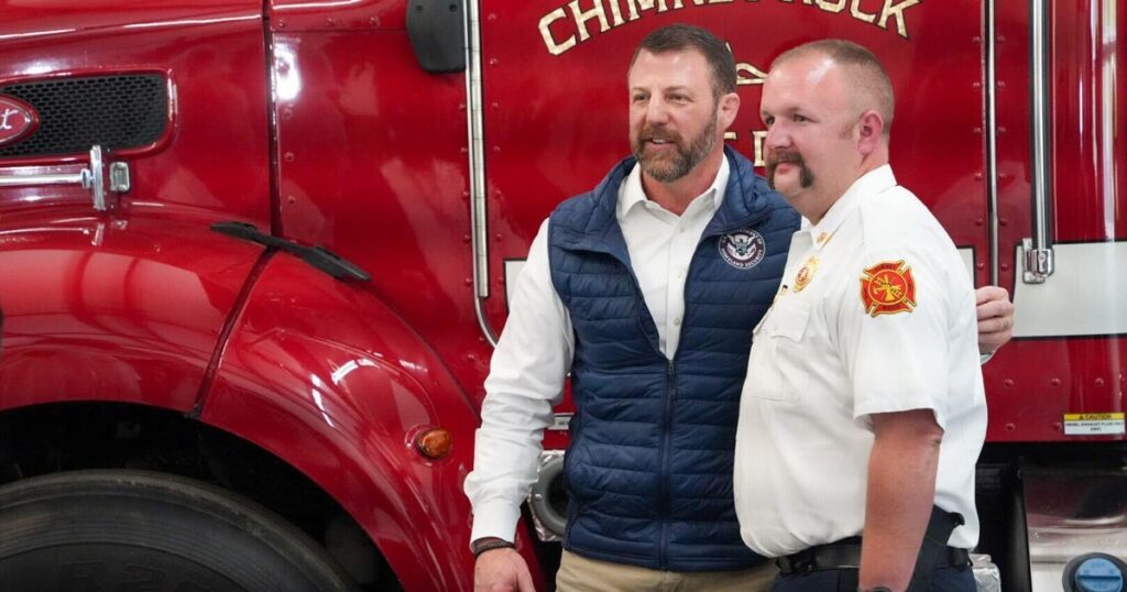 New DHS chief Markwayne Mullin visits town devastated by Hurricane Helene, promises reforms to FEMA